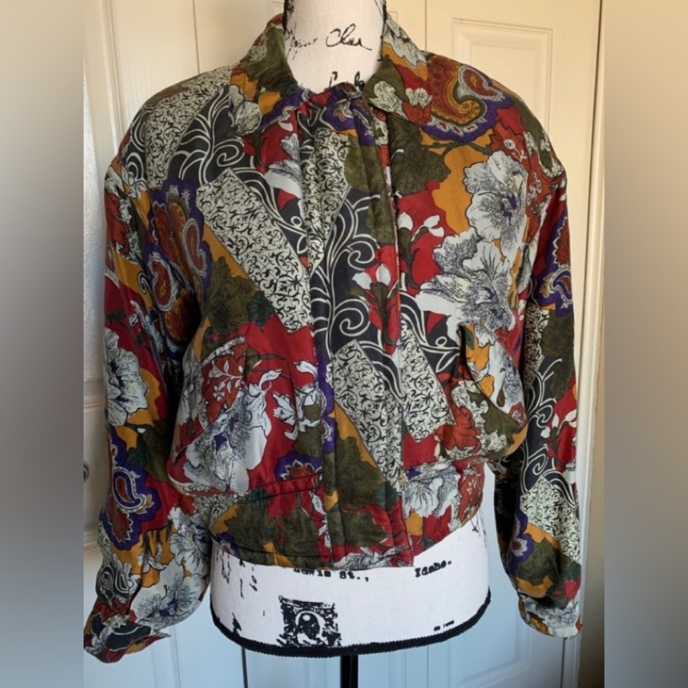 Vintage Sunny Leigh Silk Floral & Paisley Jacket